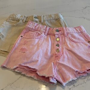 Zara Kids Pink and Tan Shorts Set